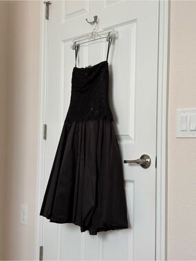 Tadashi Shoji Black Strapless Cocktail Dress
